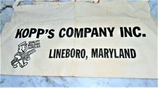 Vtg 2 Advertising Kopps Company Lineboro Md Canvas Carpenter Nail Bags Aprons