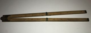 Vintage Antique Wood Brass Stanley Rule & Level Co No.  52 24” Folding Ruler 1004