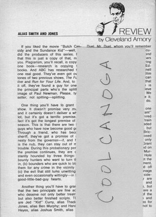 1971 Tv Guide Review Article Alias Smith And Jones Pete Duel & Ben Murphy