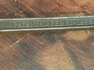 Hoe Corp Poughkeepsie NY,  Patented FEB 21 - 1922 Spring Loaded Vintage Pipe Wrench 3