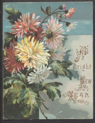 C7609 Victorian Year Card: Flowers