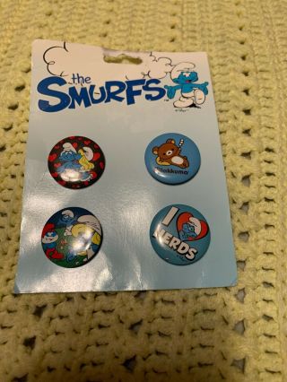 The Smurfs Limited Edition Loungefly Set Of 4 Button Pin