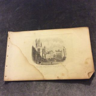 Antique Book Print - View Of The Abbey From Orange Grove,  Bath - C.  1850