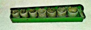Vintage Indestro No.  350 1/4 " Drive Hex - Drive Socket Set With 7 Sockets Usa Tool