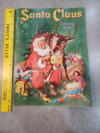 1953 Vintage Coloring Book Santa Claus Whitman Publishing Co.  50s Christmas