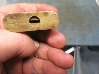 Unusual small old brass padlock lock KING with a key.  n/r 3