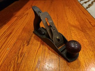 Vintage 9 1/4 " Smooth Bottom Wood Plane Unbranded Made In Usa