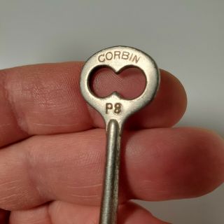 Vintage Corbin No P8 Solid Barrel Skeleton Key Approx 2.  75 " Long