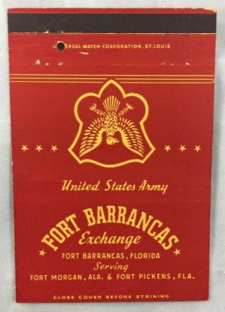 Vintage 40 Strike Wwii Matchbook Us Army Fort Barrancas Florida Exchange