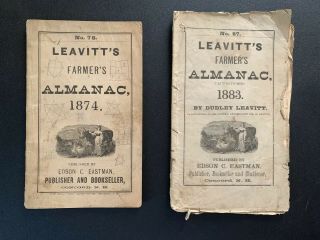Mr 37 Collectible Leavitt’s Almanacs Vintage Ephemera Concord Nh