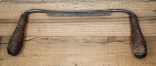 Vintage D.  R.  Barton Draw Knife W/ 8 " Blade E2 1832 With Wooden Handles