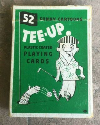 Vintage Playing Cards Golf Theme Tee Up Humorous Funny Golfer Images Complete