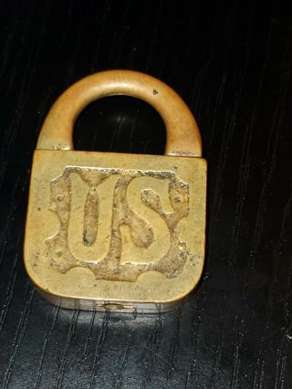 1930s 1940s Old Antique Double Sided U.  S.  Security Lock