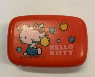 Vintage 1976 1980 Sanrio Hello Kitty Plastic Mini Red Box