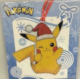 Bnwt Pokemon Pikachu With Santa Hat Christmas Ornament