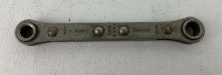 Wards Lakeside Vintage 1/4 " X 5/16 " Inch Ratcheting Box End Wrench 12 Point Tool