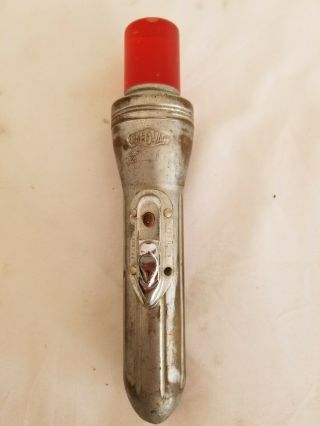 Vintage 1930s Ray0vac Brass 2 Cell Red Traffic Wand Bullet Light,  Cloud Logo