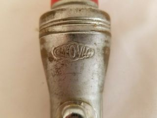 Vintage 1930s Ray0Vac Brass 2 Cell Red Traffic Wand Bullet Light,  Cloud Logo 2
