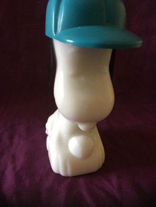 1969 Avon Snoopy After Shave Lotion Glass Bottle 6 "