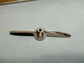 Nickle Plated Cast Iron Airplane Propeller,  Vintage Toy Part?