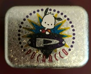 90s Sanrio Pochacco Mini Tin Puppy Trinket Box Baby Looney Tunes Stickers
