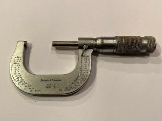 Brown & Sharpe 20 - 1 Micrometer