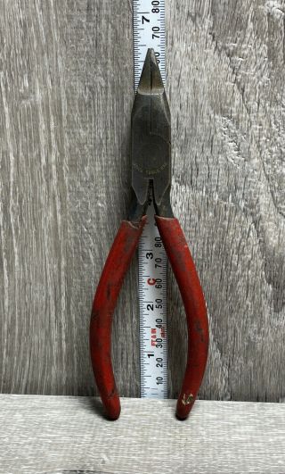 Vintage Utica Tools,  Ny U.  S.  A Small Nose Pliers,  Model No.  R - 2291 Red Grip