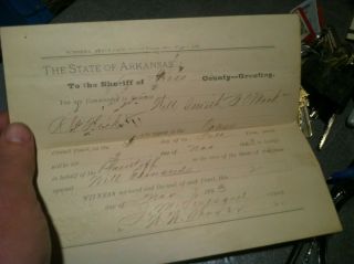 Antique Document Arkansas 1893 Will Smith Hicks Mack Crass Legal Box70