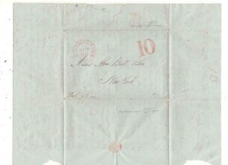1844 Stampless Folded Letter,  Charleston Sc,  Ref:courier Letter Sheet For Marke