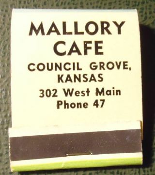 Matchbook - Mallory Cafe Council Grove Ks Low Phone Full
