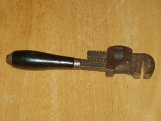 Vintage Stillson 6 " Pipe Wrench With Wood Handle Walworth Mfg.
