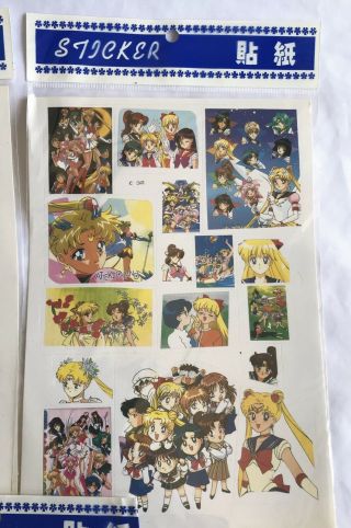 Vintage 90’s Sailor Moon Sticker Sheets 7x10: Saturn,  Inner,  Outer Senshi