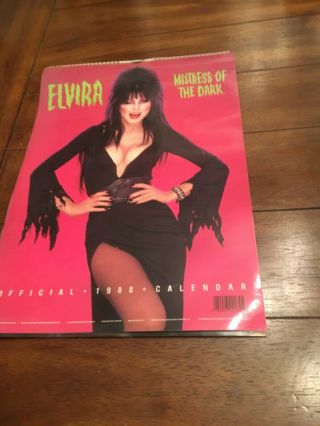 Elvira Mistress Of The Dark Calendar 1988 Large Format 16 1/2 X 11 3/4