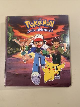 Rare Pokemon Ash Pikachu 3 Ring Binder 1998 Nintendo Collectors