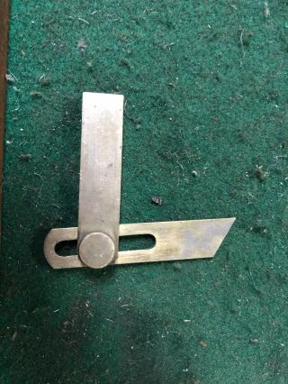 Machinist Tools Lathe Mill Unusual Solid Brass Adjustable Protractor Gage
