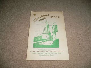 1953 US Army Christmas Dinner Menu France HQ Co 7964 & 7803 Sta Comp 2