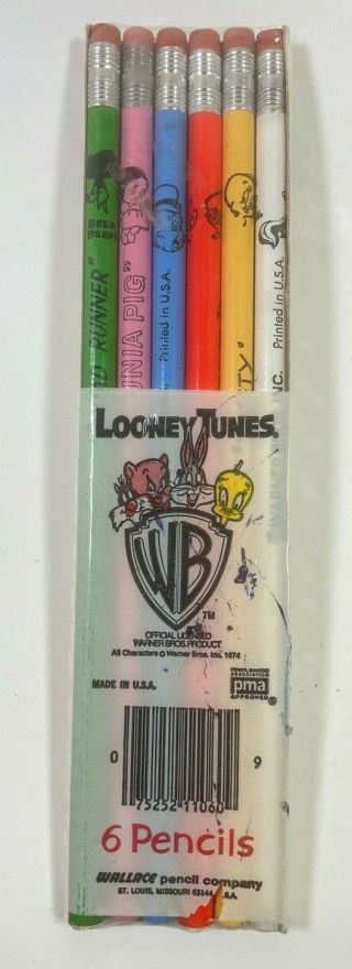 Looney Tunes Set Of 6 - Pencils Erasers -
