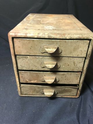 Vintage Steelmasters File - A - Way Small Metal 4 Drawer Chest - Parts Cabinet - Box