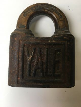 Vintage Yale Clubs Brass And Steel Padlock No Key