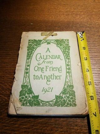 A Calendar From One Friend to Another Mittel Barse & Hopkins 1921 Book 3