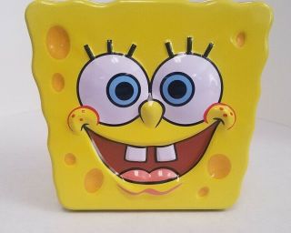 Oh Bouy Spongebob Square Pants Metal Bank - 4 1/2 " Wide @ Top 2 1/2 " Deep 4 " Long