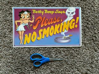 Vintage Betty Boop Says No Smoking Metal Sign 9 1/2 " X 16 "