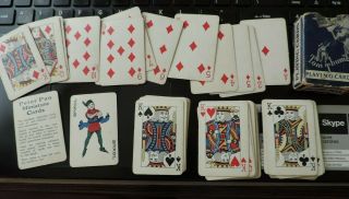 Vintage 2.  5 " X 1.  5 " Tom Thumb Peter Pan Miniature Playing Cards W/ Tax Stamp