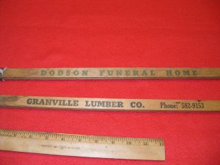 2 Advertising Yardsticks Sliding Dodson York PA Granville Lumber Granville OH 2