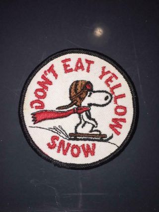 Vintage Snoopy Patch,  Dont Eat Yellow Snow Patch