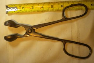 Unusual Heavy Iron Tongs - Not Sure Of The Function