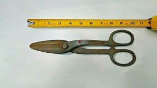 Vintage Antique Rusty Forged Steel Tin Snips Scissors Shears 10 Inches