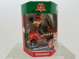 Daffy Duck Fire Truck Christmas Ornament Warner Bros.  Cartoon Toy