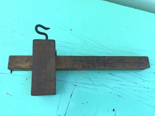 Antique Vintage Handmade Wood Scribe Marking Gauge Tool