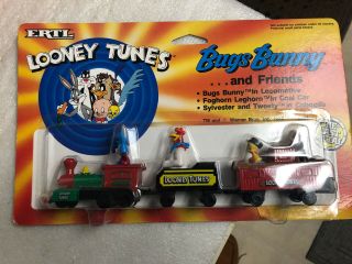 Ertl Vintage Looney Tunes Bugs Bunny Friends Train Die Cast Metal 3 Cars 1989